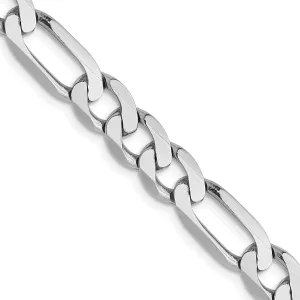 14k White Gold 6.0mm Flat Figaro Chain