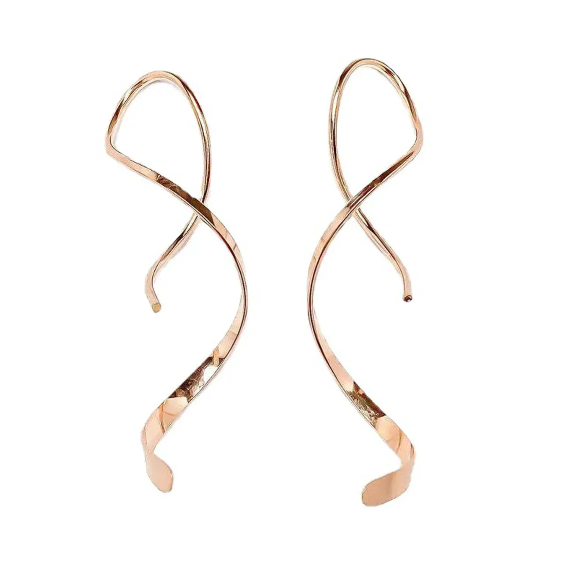 2023 Fashion Unique Stainless Steel Twisted Long Hanging Drop Earrings for Women Men Irregular Gold Color Ear Piercing Jewelry