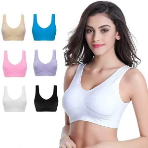 6 Pack Genie Bra Seamless Sports Underwear Breathable Sexy Invisible Vest For Yoga Running