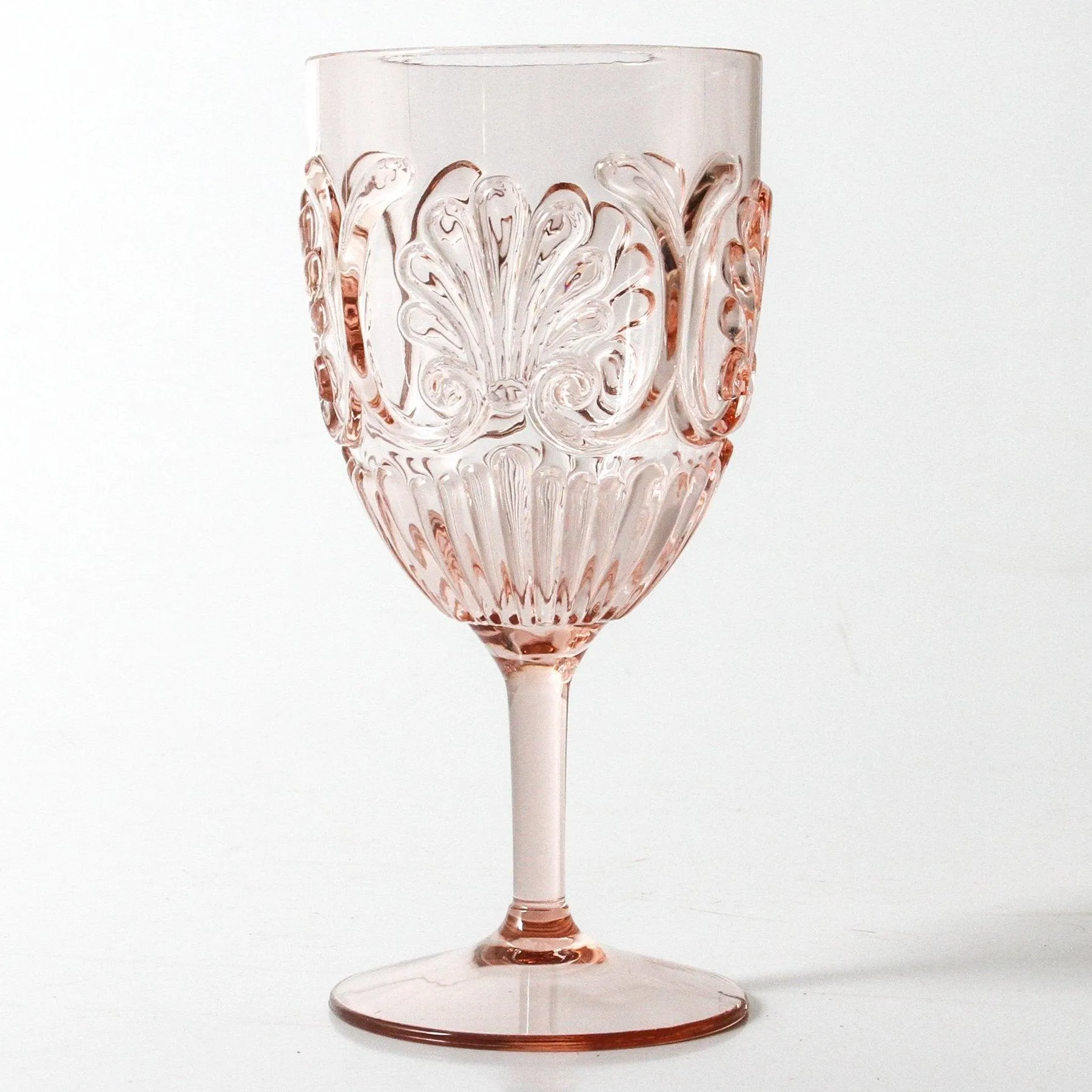 Acrylic Wine Glass Scollop | Blush