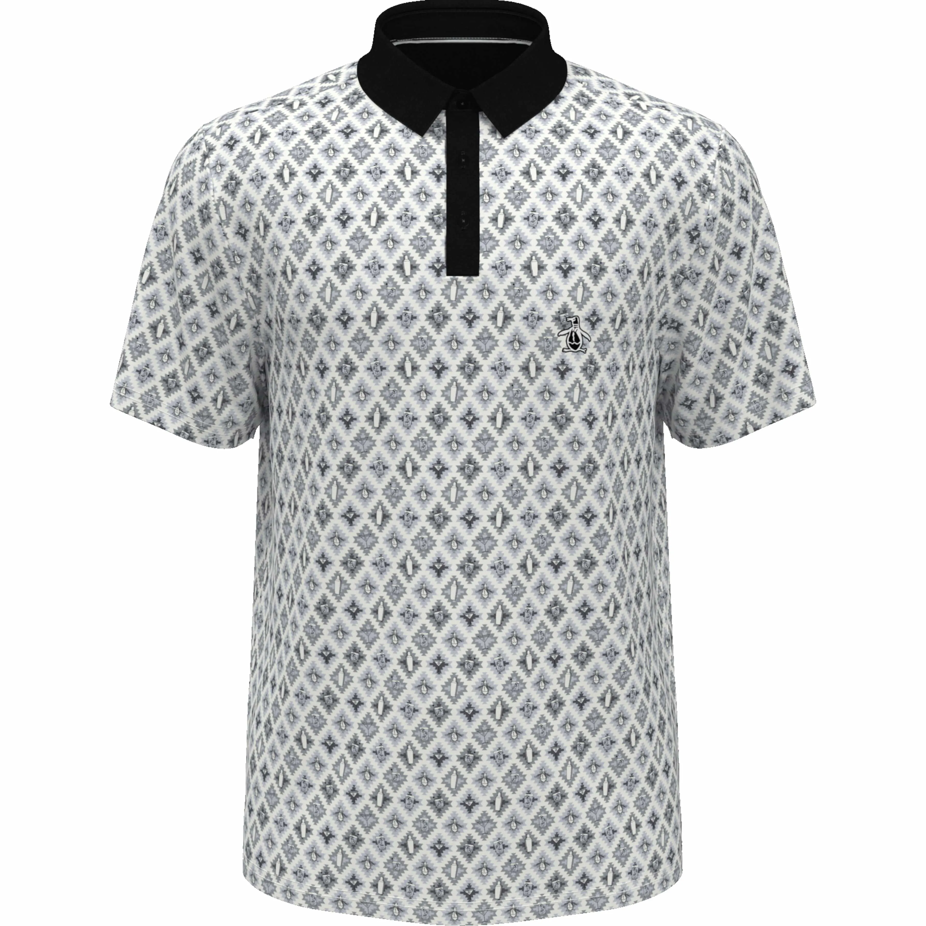 All Over Atomic Cocktail Print Golf Polo