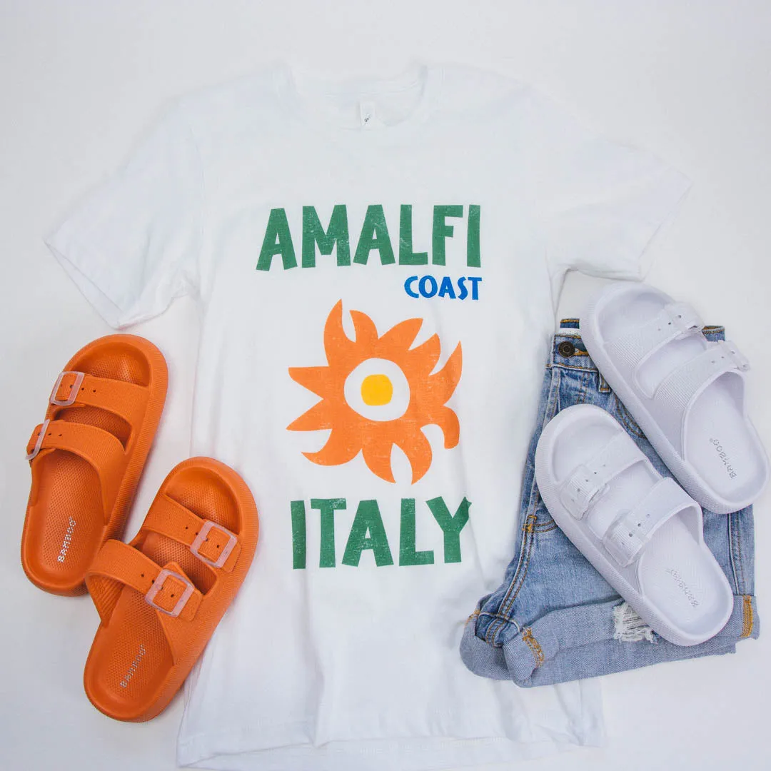 Amalfi Italy Graphic Tee, White