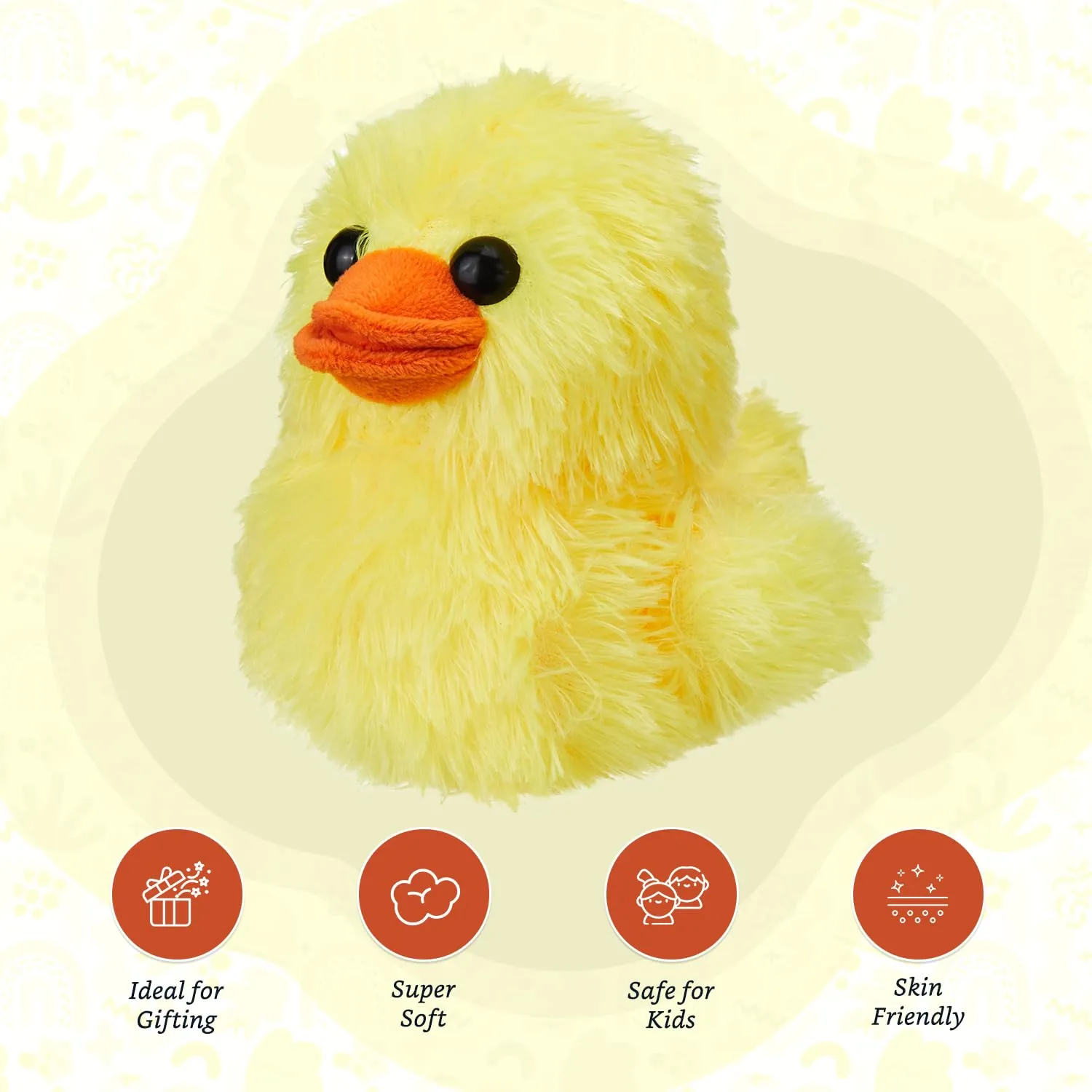 Amazon Brand - Jam & Honey Duck, Plush/Soft Toy for Boys, Girls and Kids, Super-Soft, Safe, Great Birthday Gift (Yellow, 18 cm)