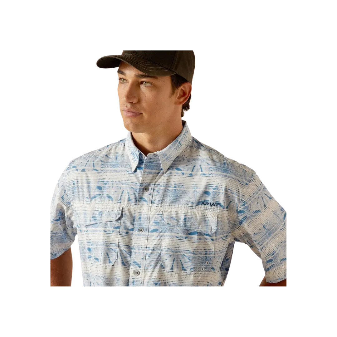 Ariat Men's Venttek Outbound Dawn Classic Fit Short Sleeve Blue Shirt