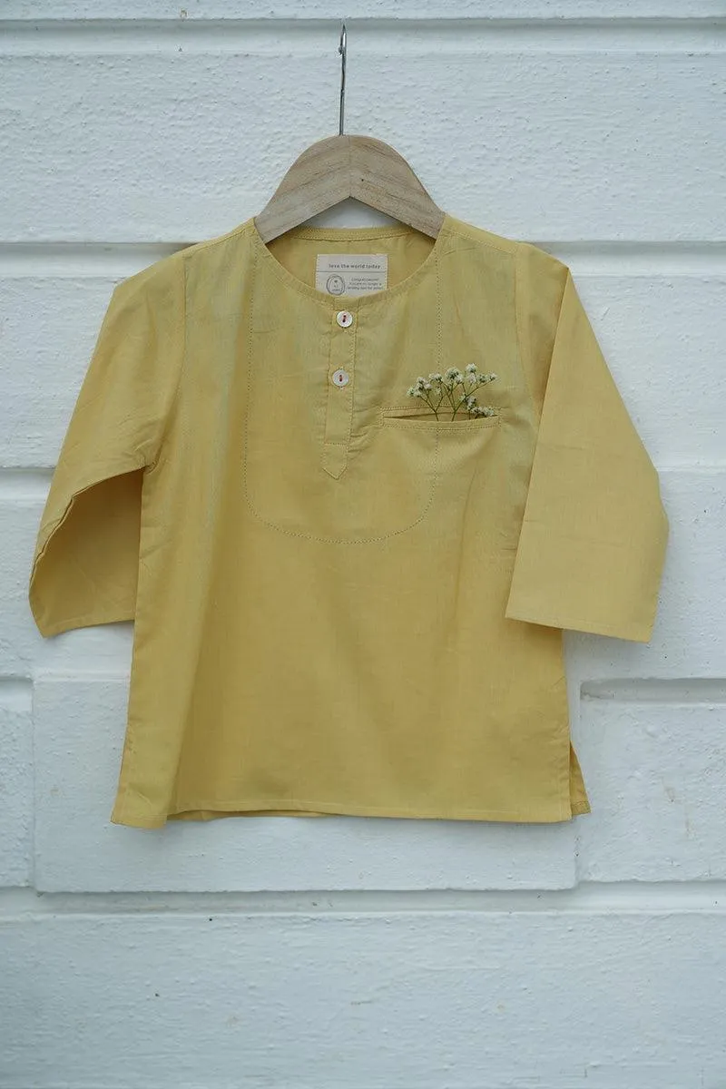 Barfi bliss’ natural dyed ethnic kurta in yellow