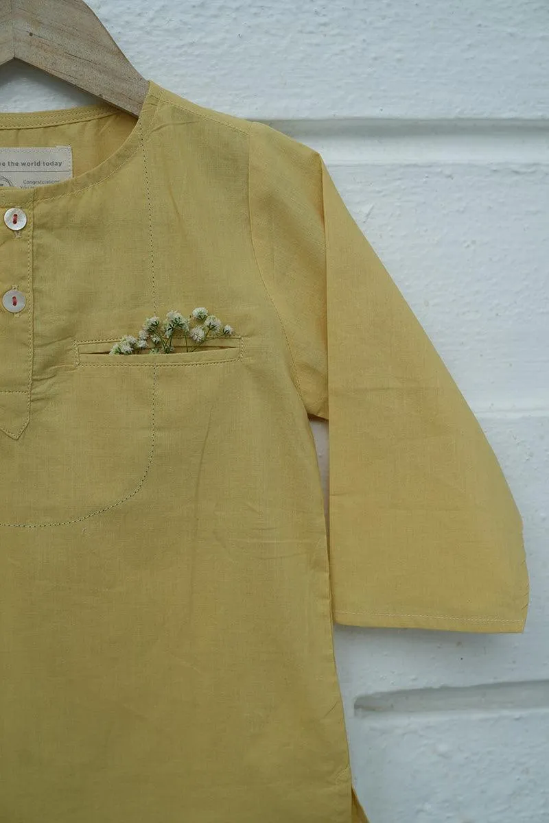 Barfi bliss’ natural dyed ethnic kurta in yellow