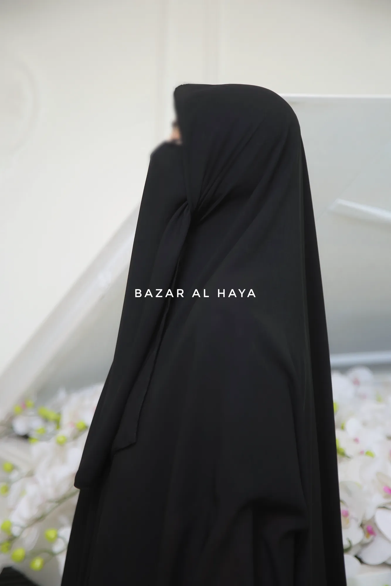 Black Square Scarf With Half Niqab Set - Super Breathable - Quality