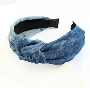 Blue Denim Top Knotted Headband