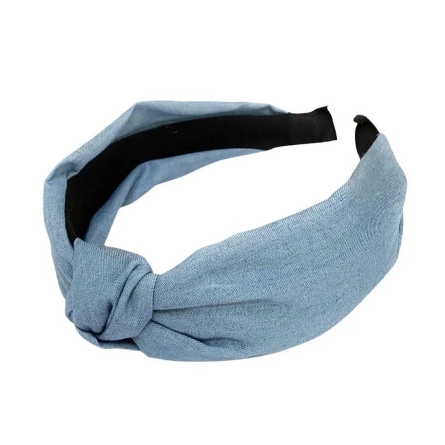 Blue Denim Top Knotted Headband