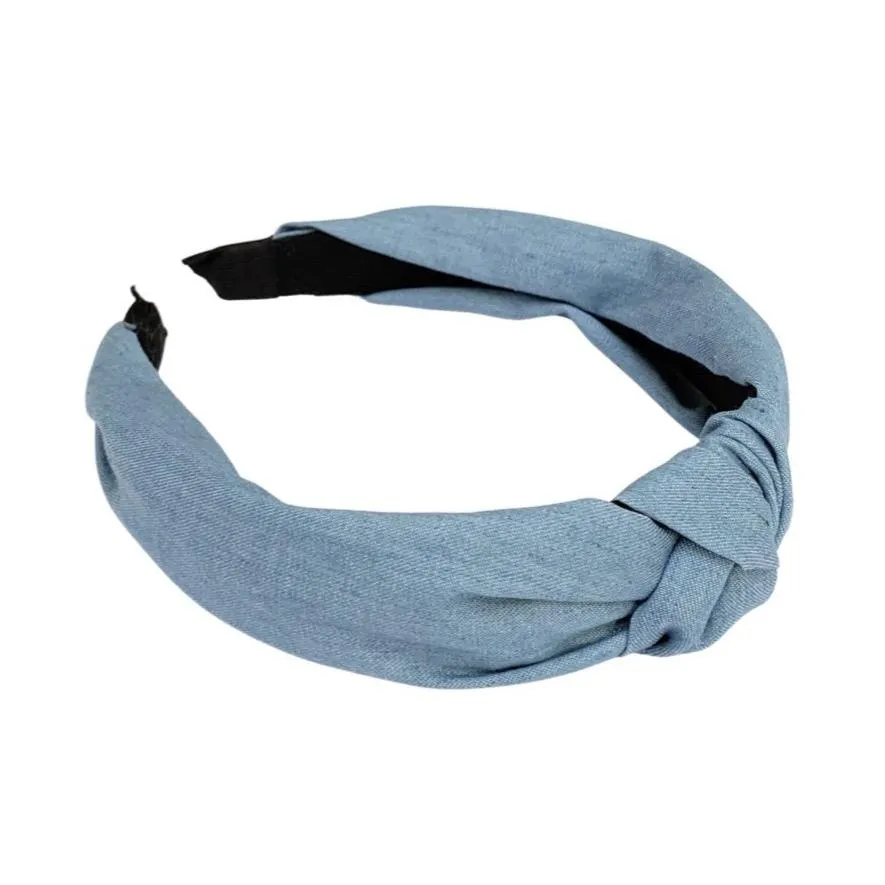 Blue Denim Top Knotted Headband