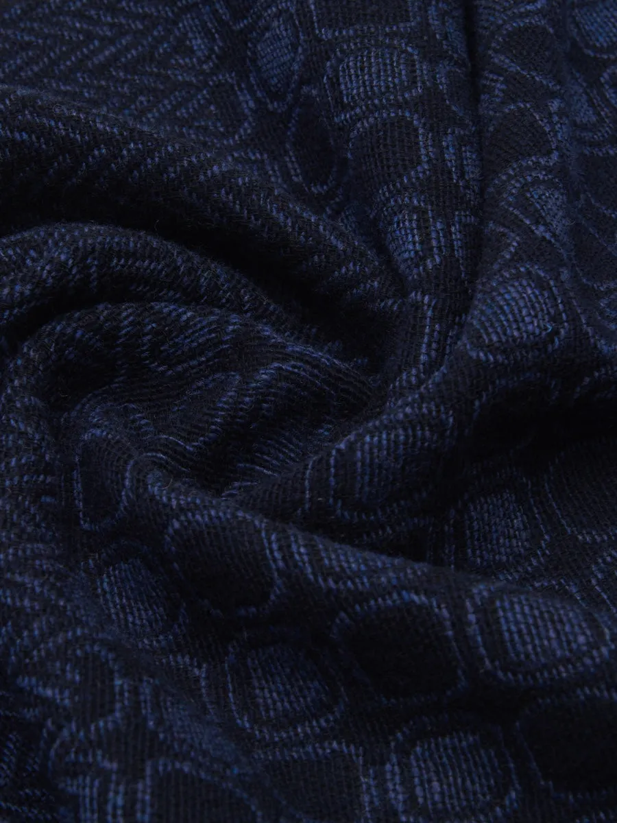 Bruno (blue) - warm and soft Italian scarf from wool blend