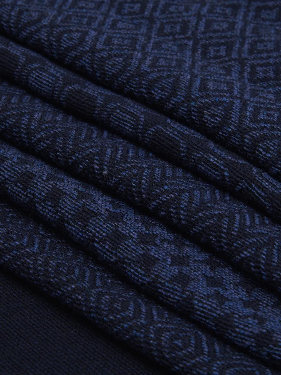 Bruno (blue) - warm and soft Italian scarf from wool blend