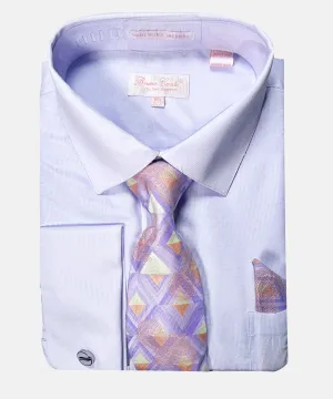 Bruno Conte Check Regular Fit Dress Shirt Combo - Lilac