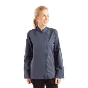 Chef Works Hartford Lightweight Zip Womens Chef Jacket Blue XXL