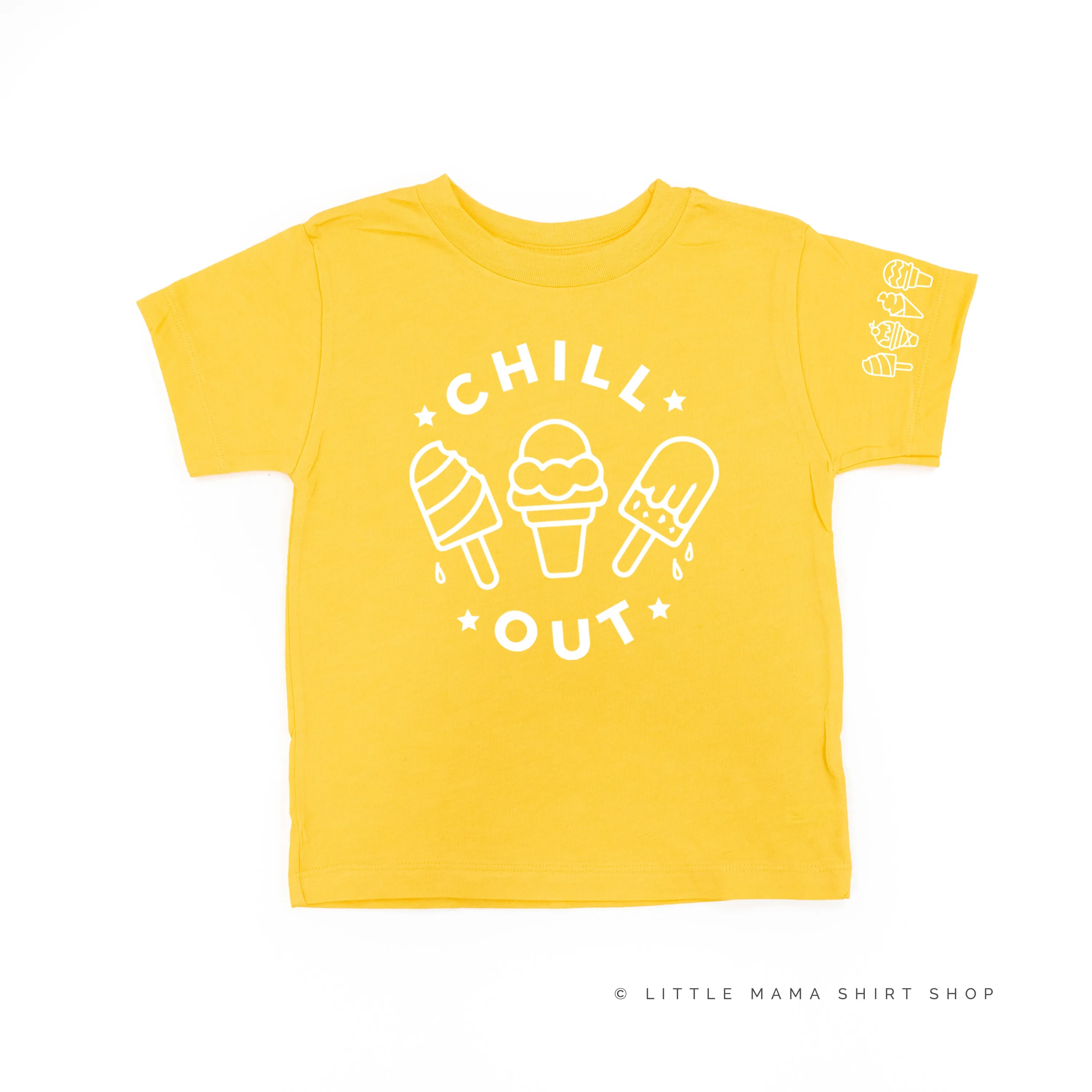 CHILL OUT  - Ice Cream Sleeve Detail - Short Sleeve Child Shirt