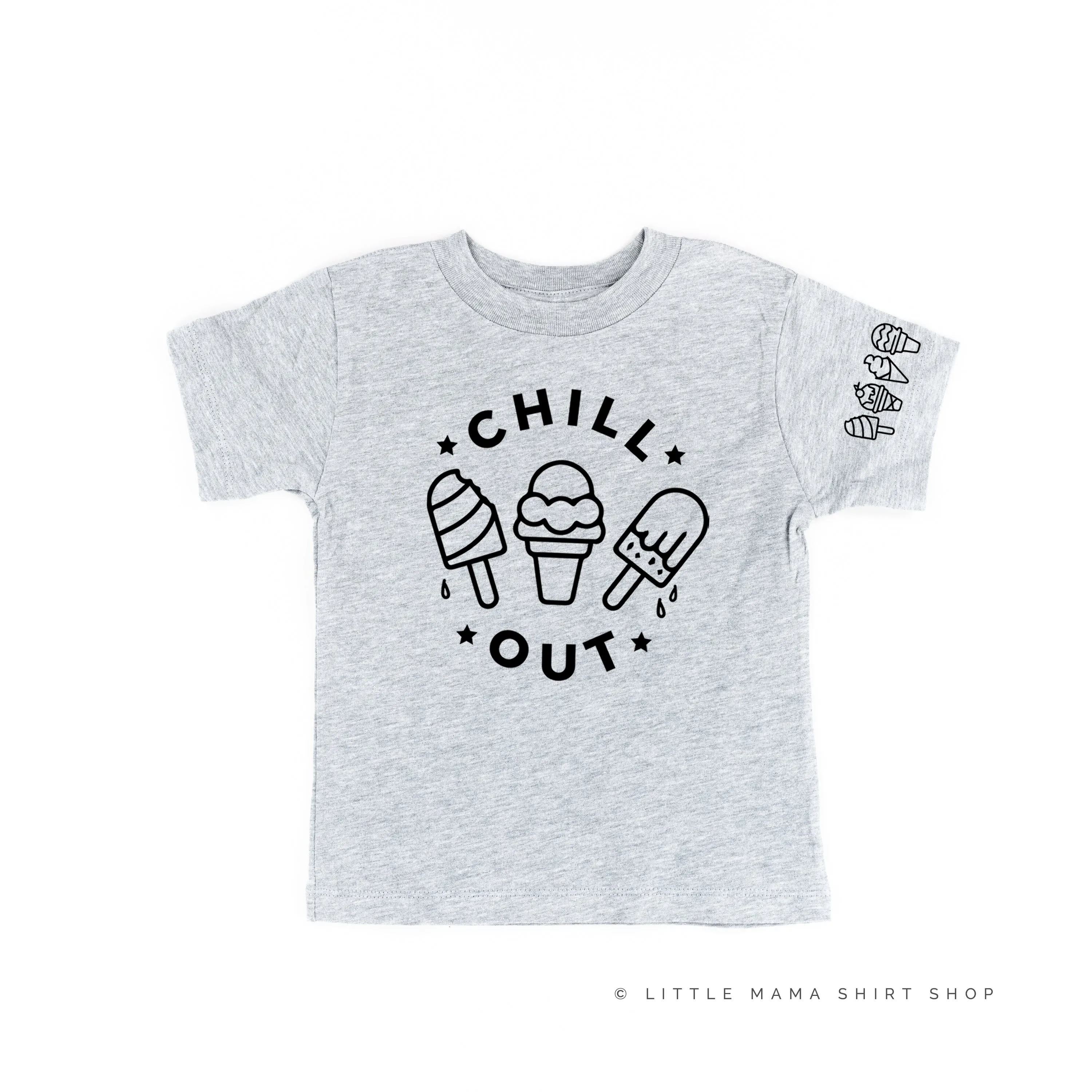 CHILL OUT  - Ice Cream Sleeve Detail - Short Sleeve Child Shirt