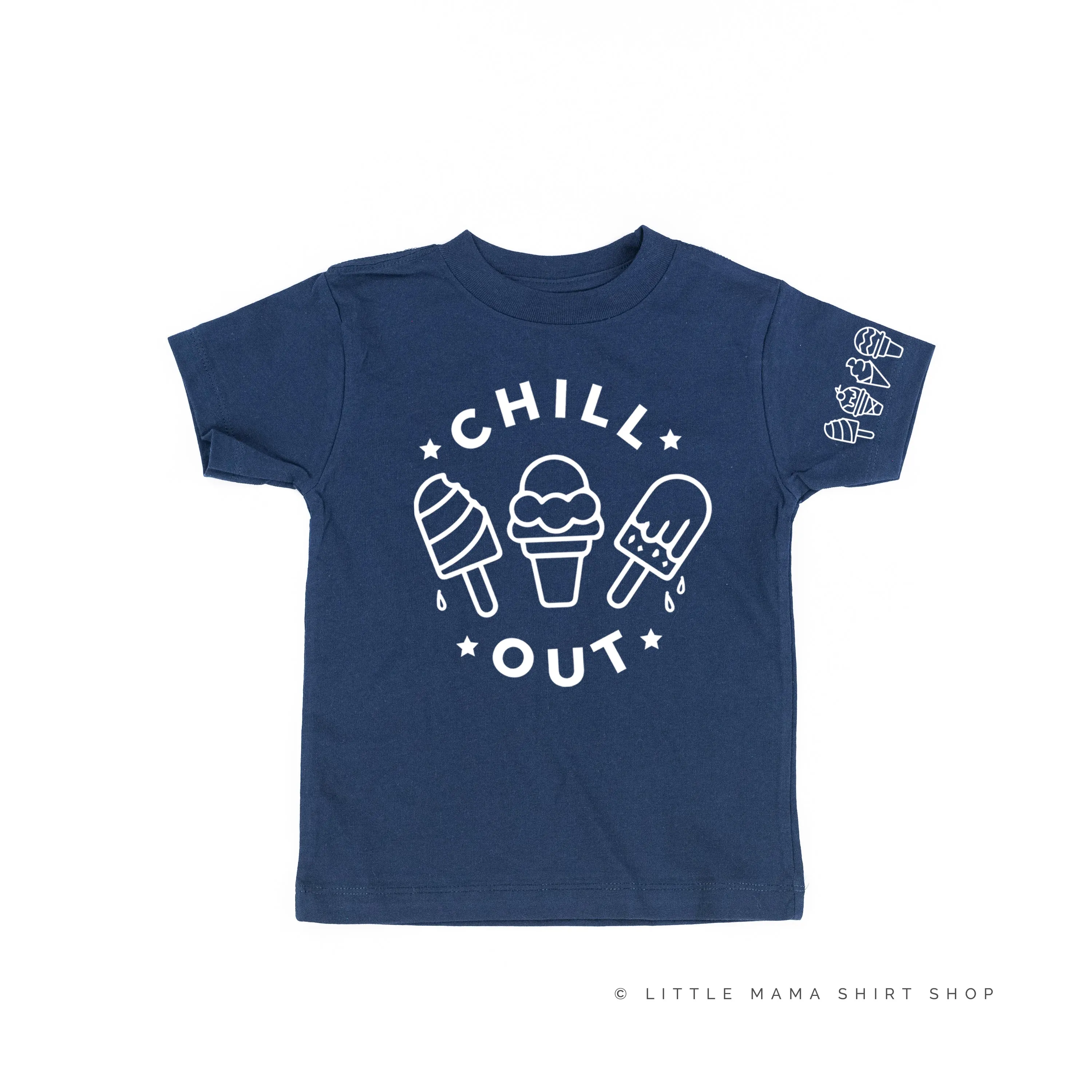 CHILL OUT  - Ice Cream Sleeve Detail - Short Sleeve Child Shirt