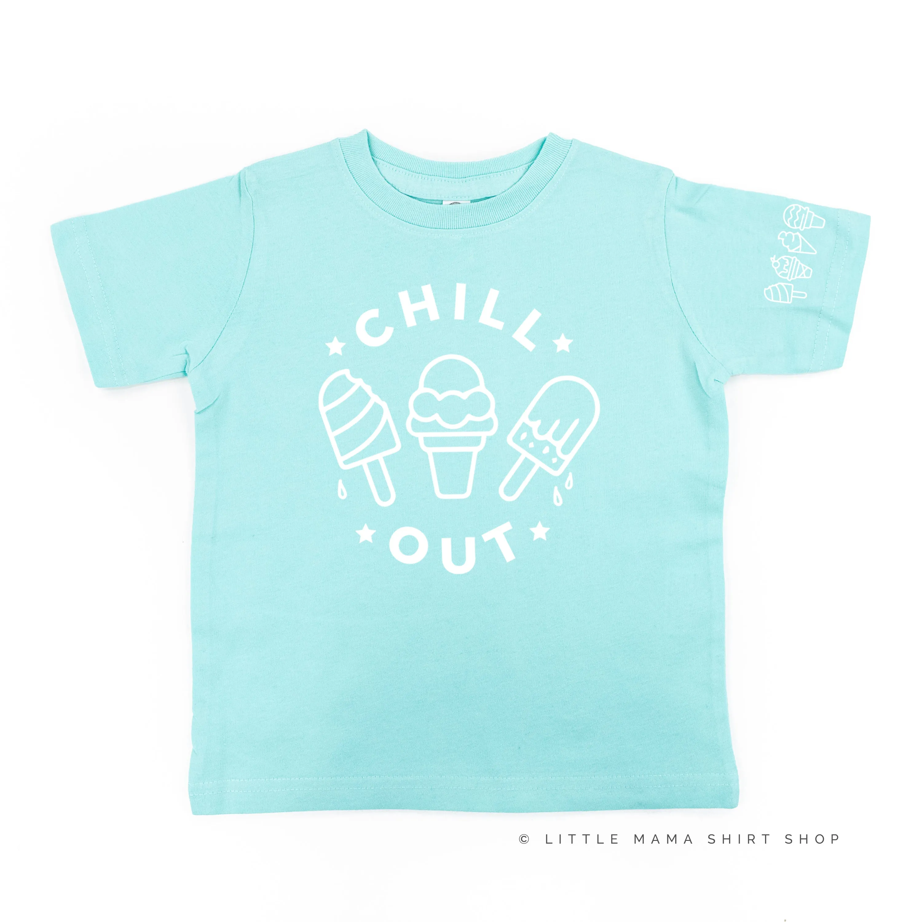 CHILL OUT  - Ice Cream Sleeve Detail - Short Sleeve Child Shirt