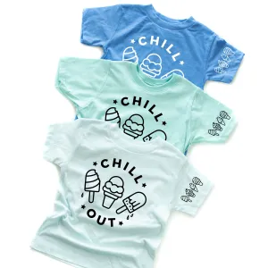 CHILL OUT  - Ice Cream Sleeve Detail - Short Sleeve Child Shirt