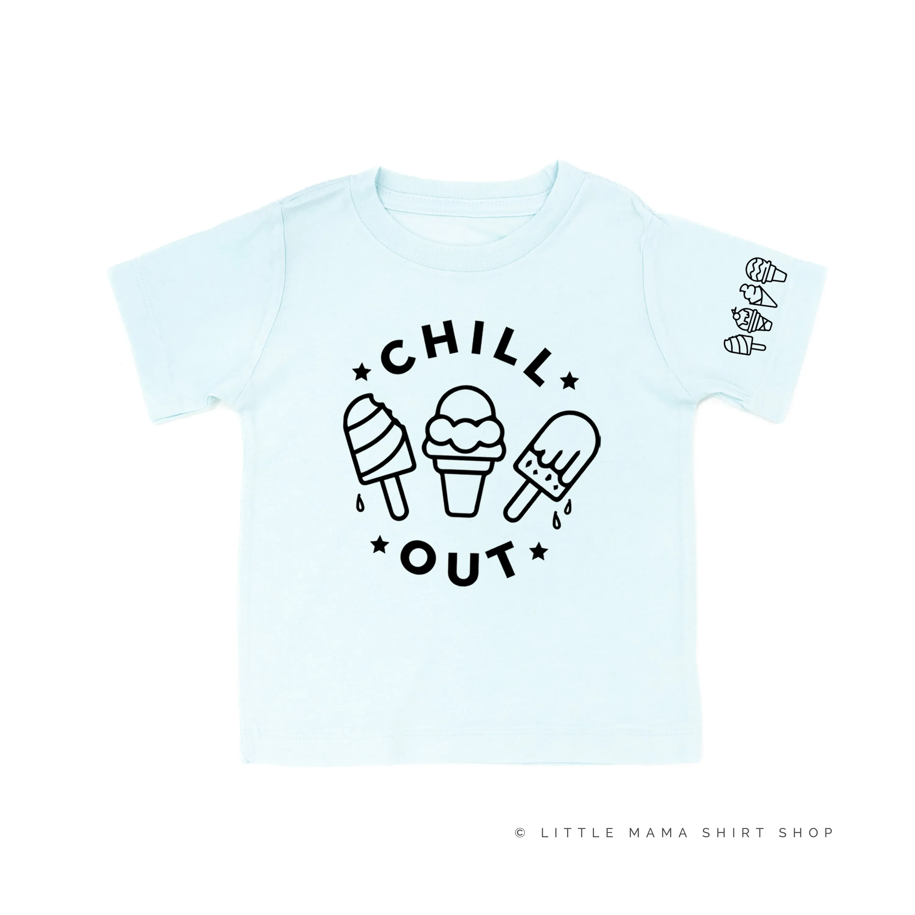 CHILL OUT  - Ice Cream Sleeve Detail - Short Sleeve Child Shirt