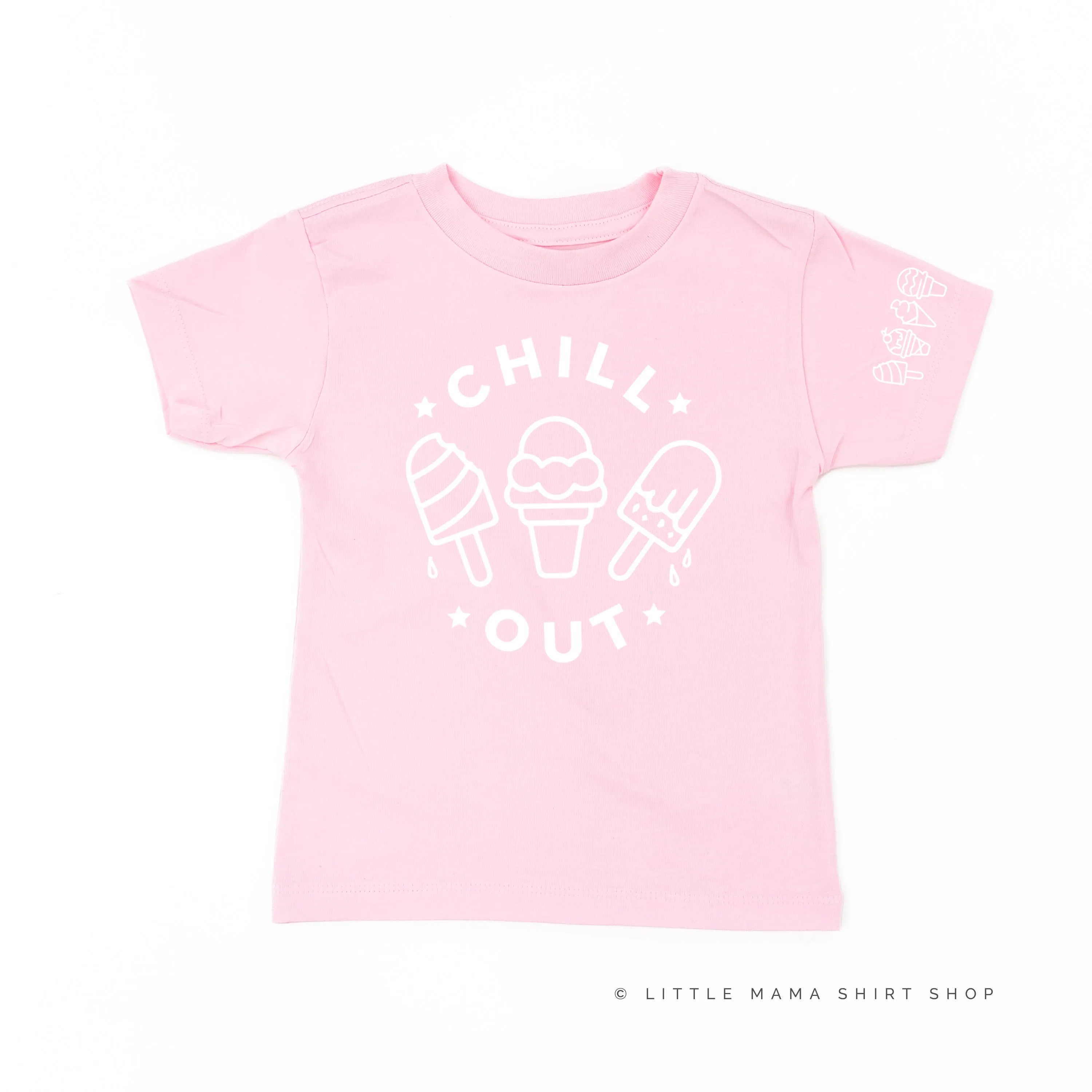 CHILL OUT  - Ice Cream Sleeve Detail - Short Sleeve Child Shirt