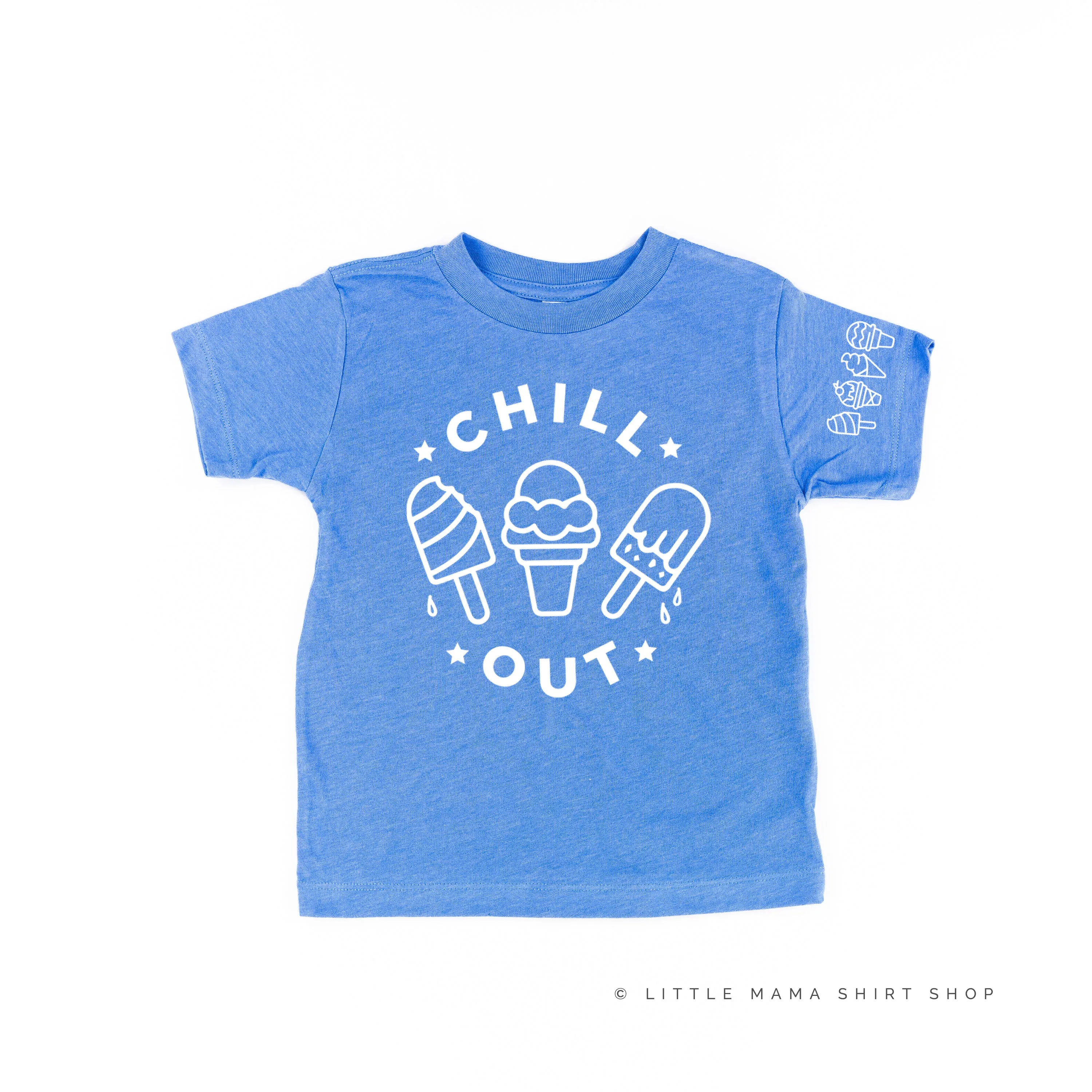 CHILL OUT  - Ice Cream Sleeve Detail - Short Sleeve Child Shirt