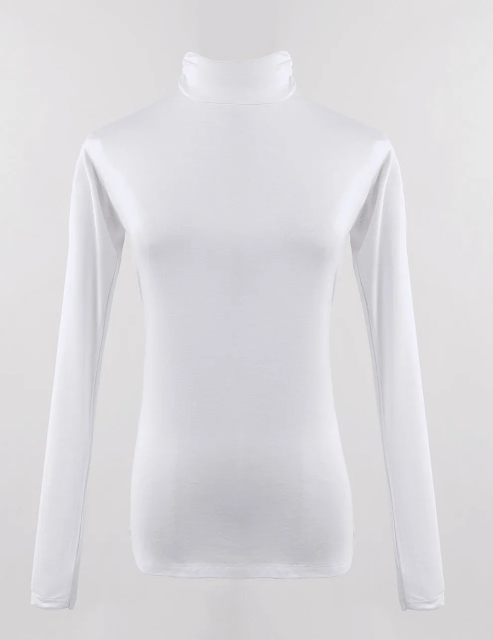 Cotton Undershirt Mock Neck- White