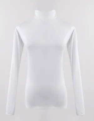 Cotton Undershirt Mock Neck- White