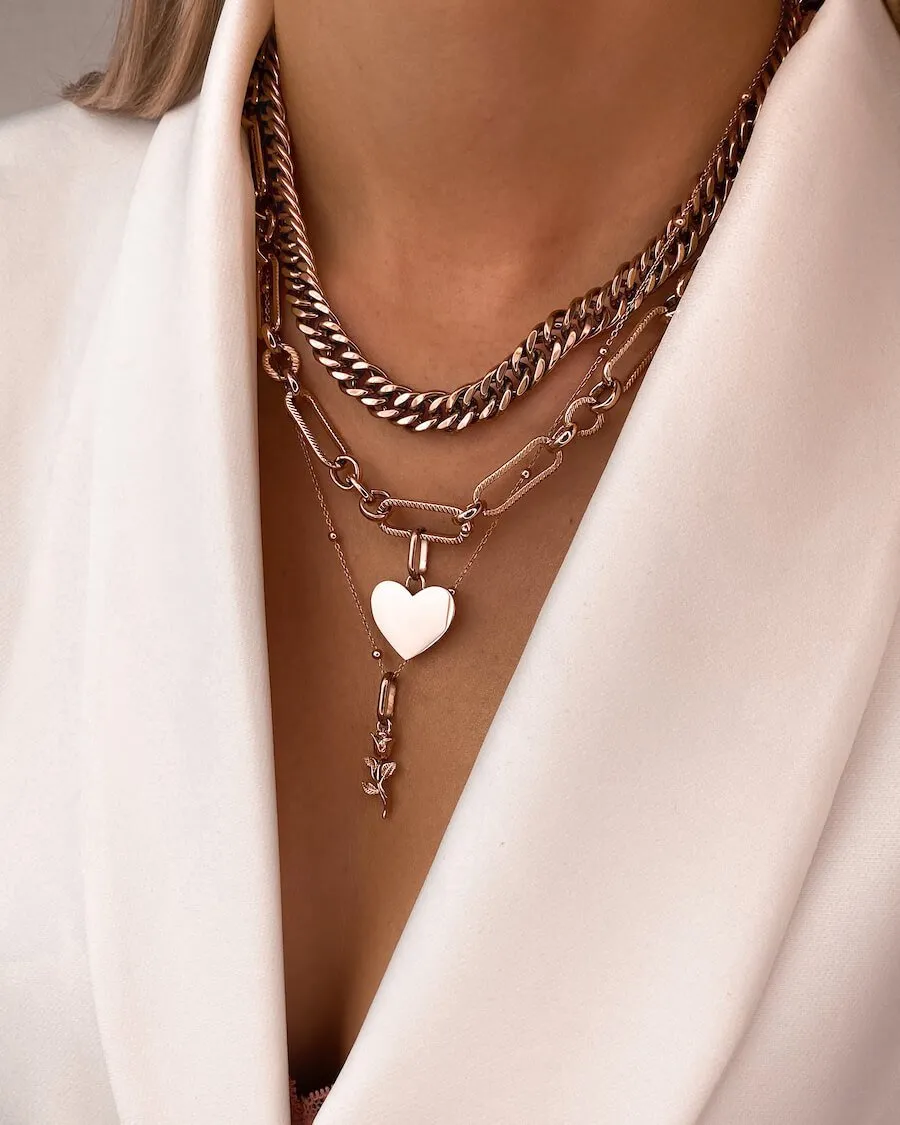 Curb Chain Necklace (Rose Gold)