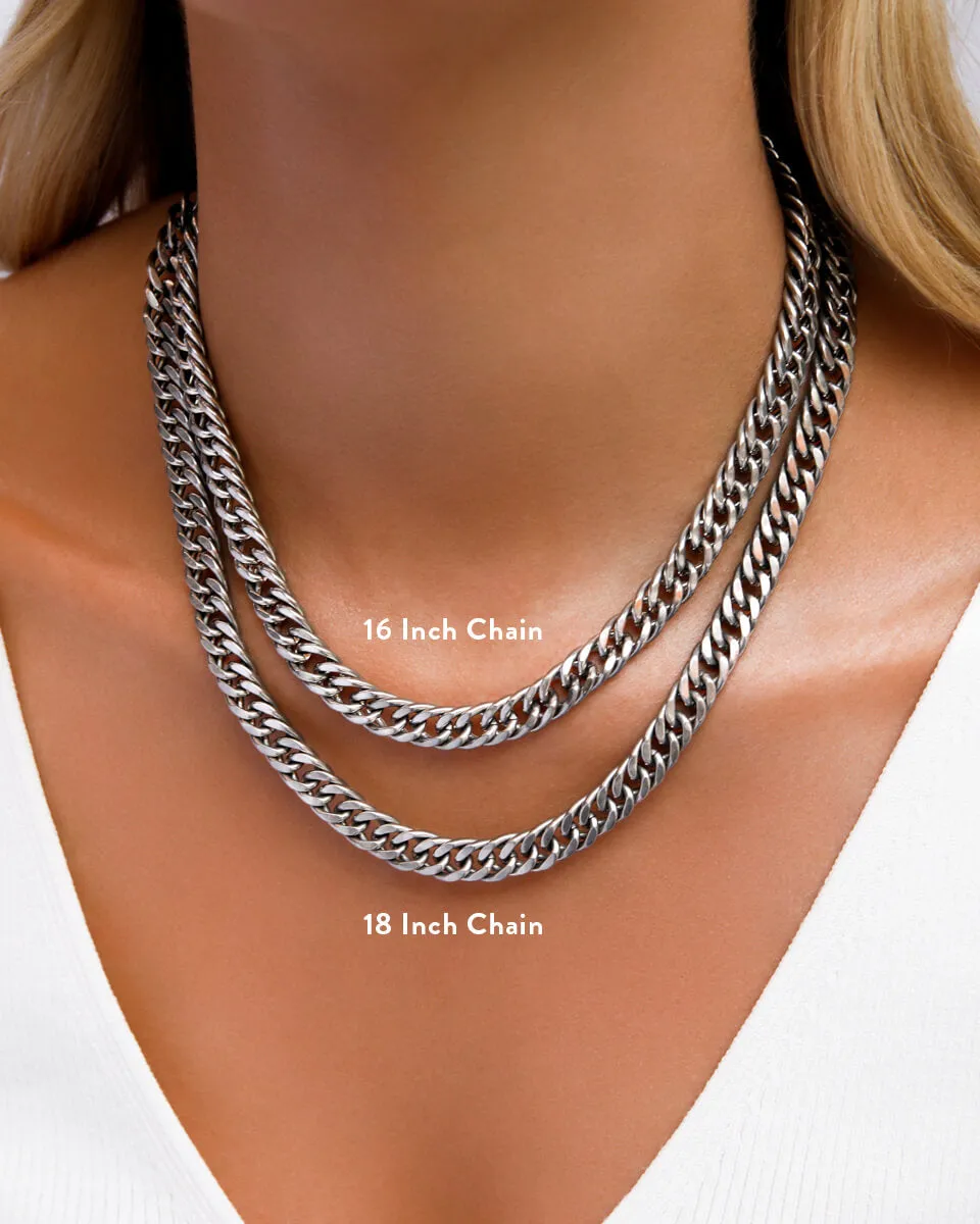 Curb Chain Necklace (Silver)