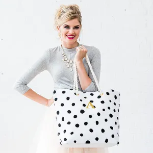 Dalmatian Dot Tote - Black on White