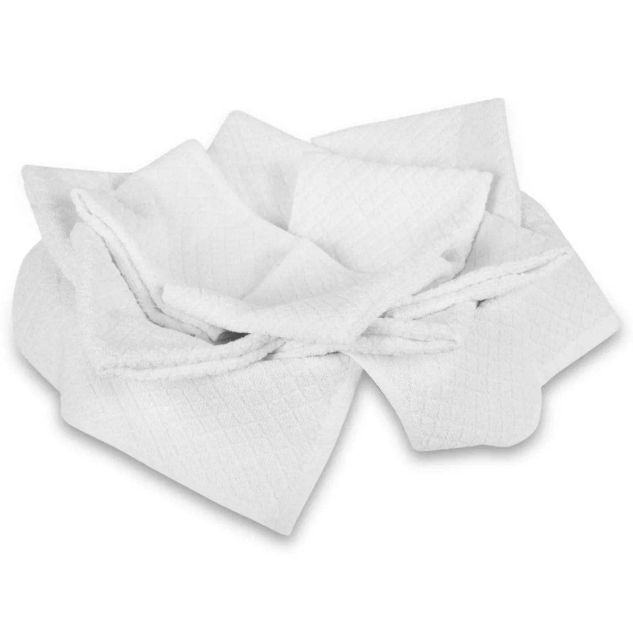 DIVINE OVERSEAS Cotton Terry - 400 GSM - 100% Ringspun 2 Ply Cotton - Box Weave - Soft & High Absorbent (Pack of 12 Face Towels, White)