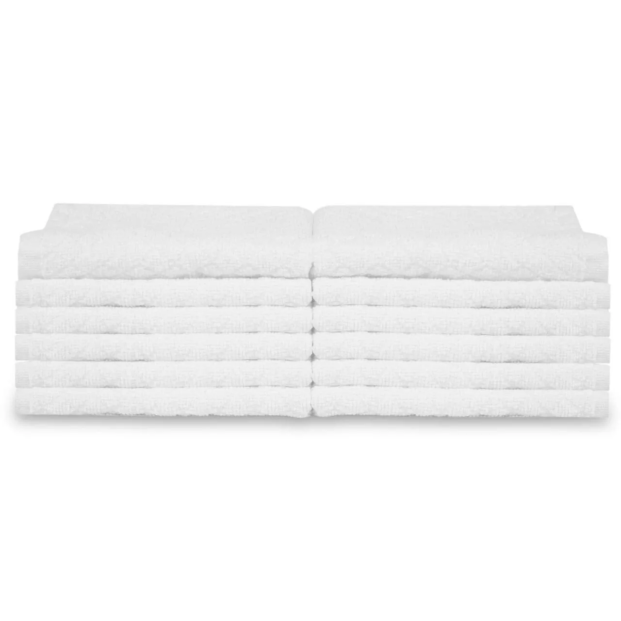 DIVINE OVERSEAS Cotton Terry - 400 GSM - 100% Ringspun 2 Ply Cotton - Box Weave - Soft & High Absorbent (Pack of 12 Face Towels, White)