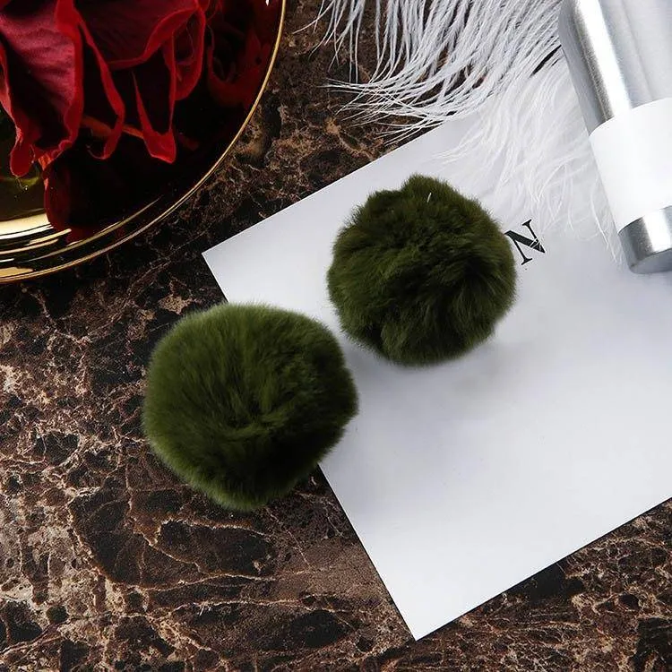 Ear Puffs Fuzzy Pom-Pom Stud Earrings