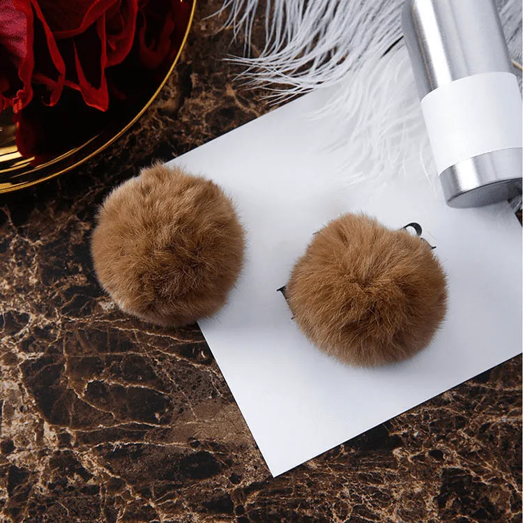 Ear Puffs Fuzzy Pom-Pom Stud Earrings