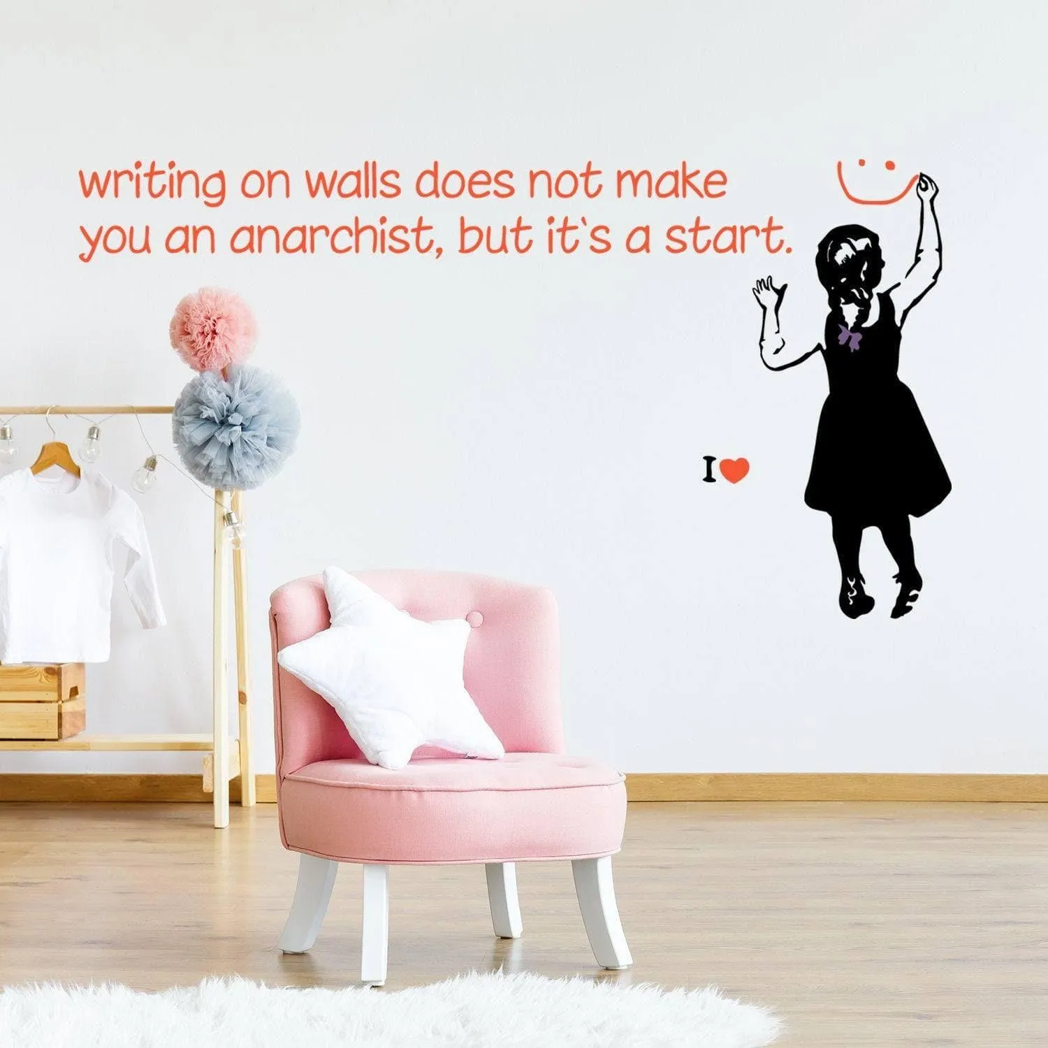 Edgy Attitude Wall Sticker, Spirit Inspired Adhesive Wall Art Decal