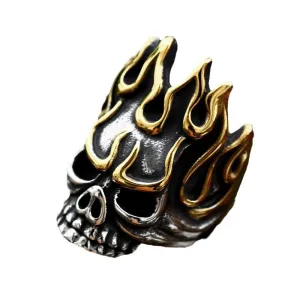 Edgy Titanium Steel Skull Ring for Men - Wholesale Punk Hip-Hop Style