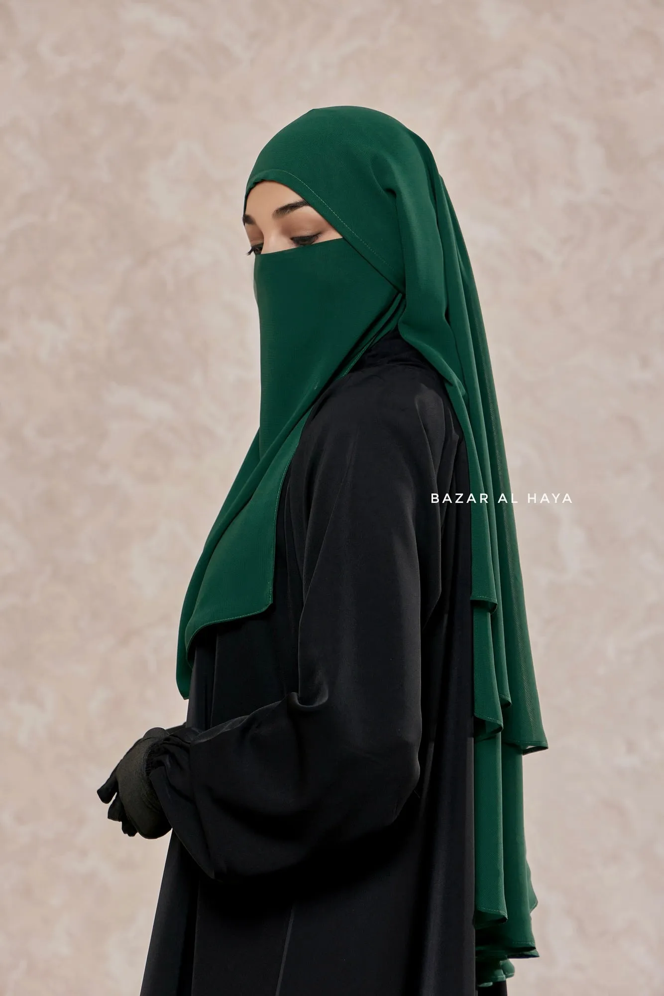 Emerald Green Single Half Niqab - Super Breathable Veil