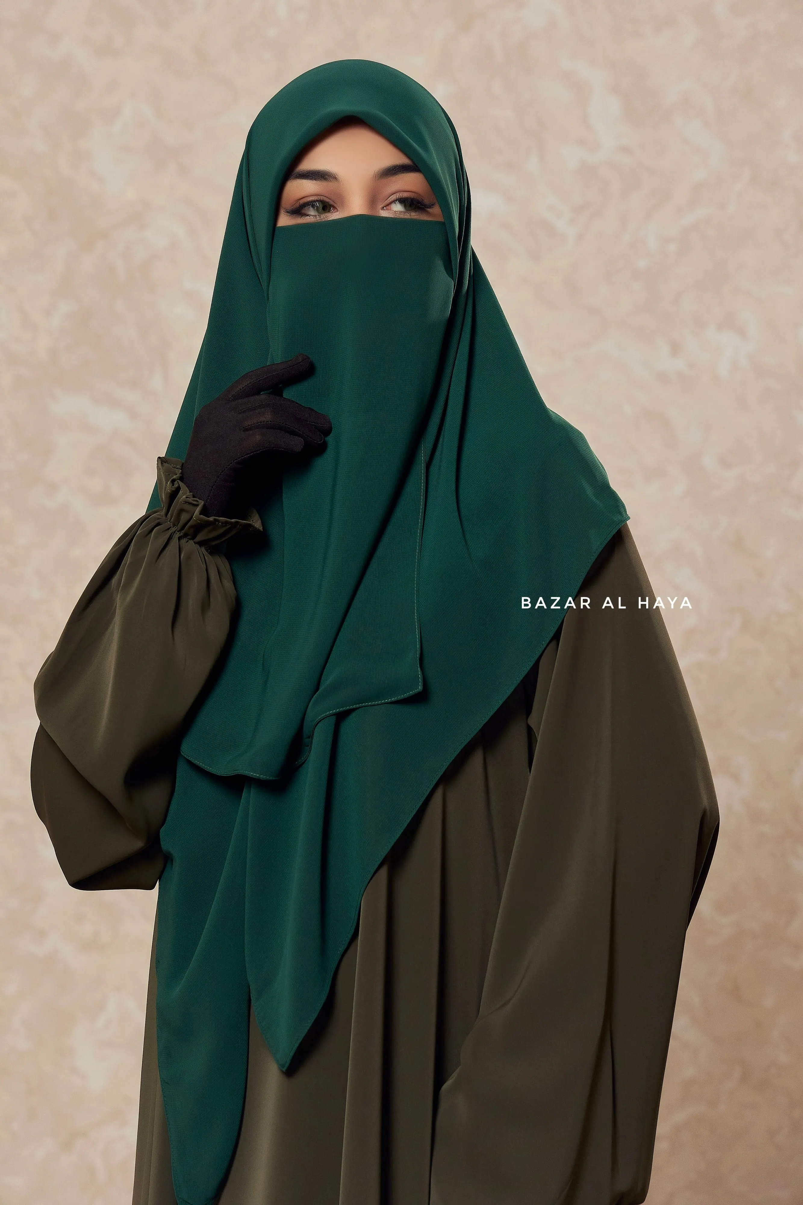 Emerald Green Single Half Niqab - Super Breathable Veil