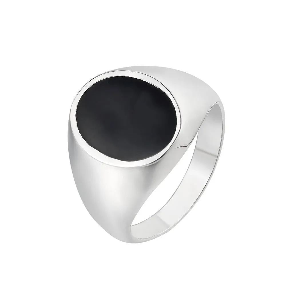 European and American Fashion Simple Black Drip Oil Cube Men's Titanium Steel Cold Wind Ring