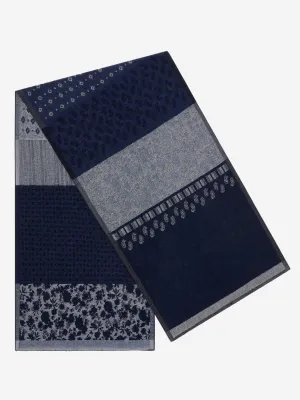 Federico (grey/blue) - warm and soft Italian scarf from wool blend