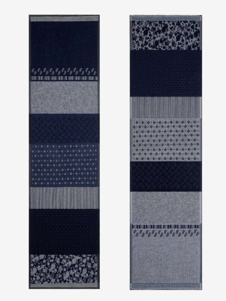 Federico (grey/blue) - warm and soft Italian scarf from wool blend