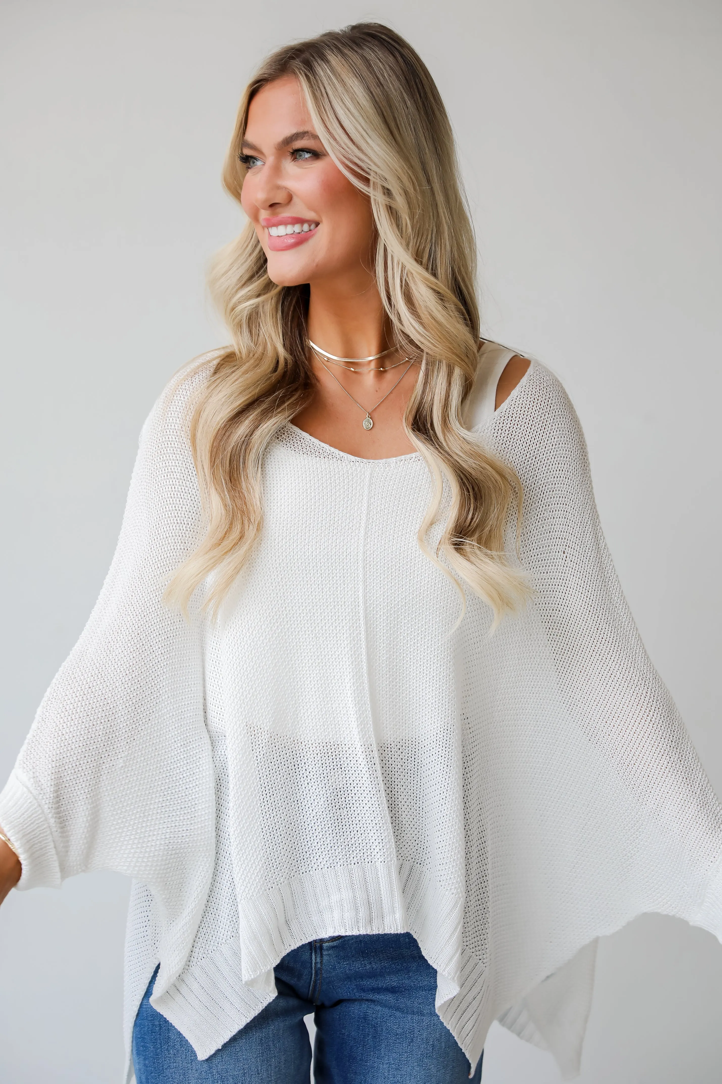 FINAL SALE - Camille Oversized Lightweight Knit Top - DU DEAL