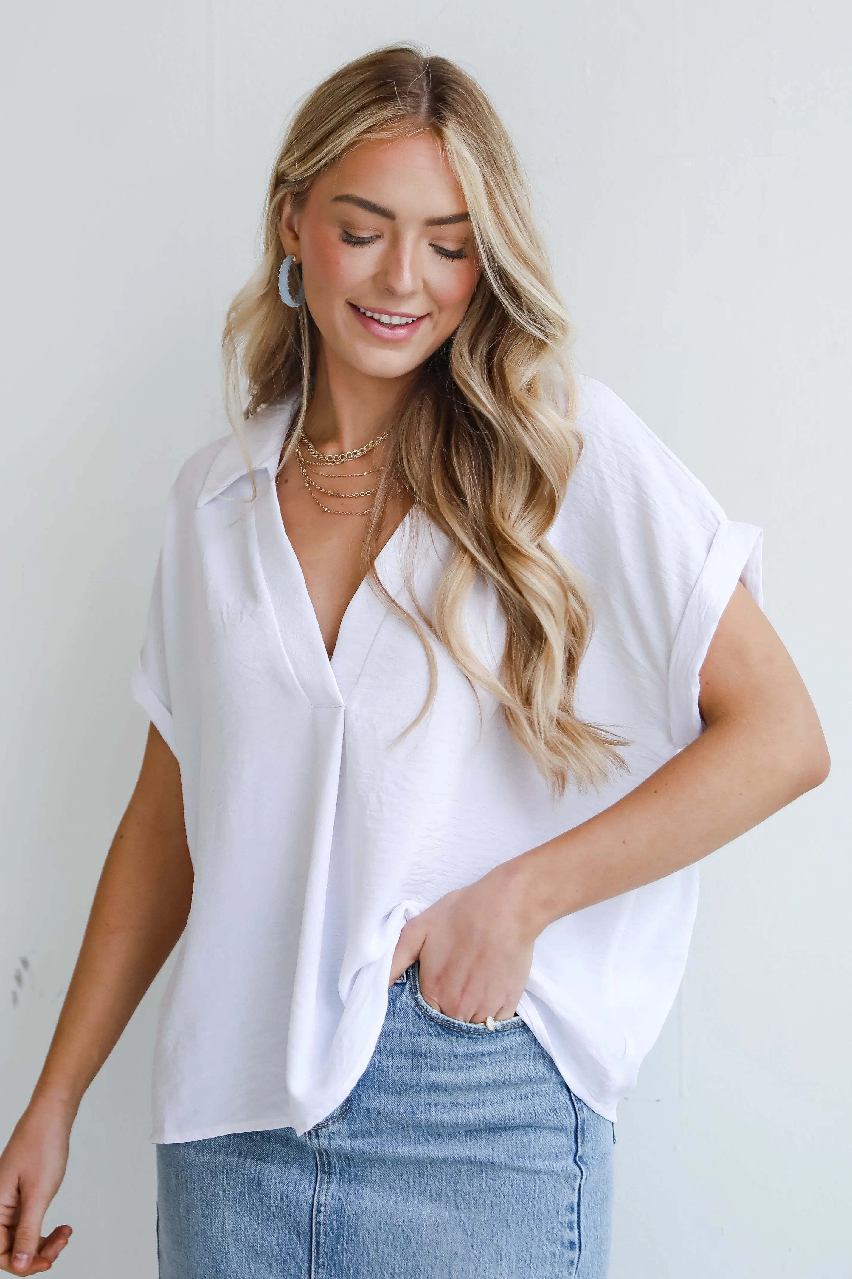 FINAL SALE - Flattering Feeling Blouse - DU DEAL