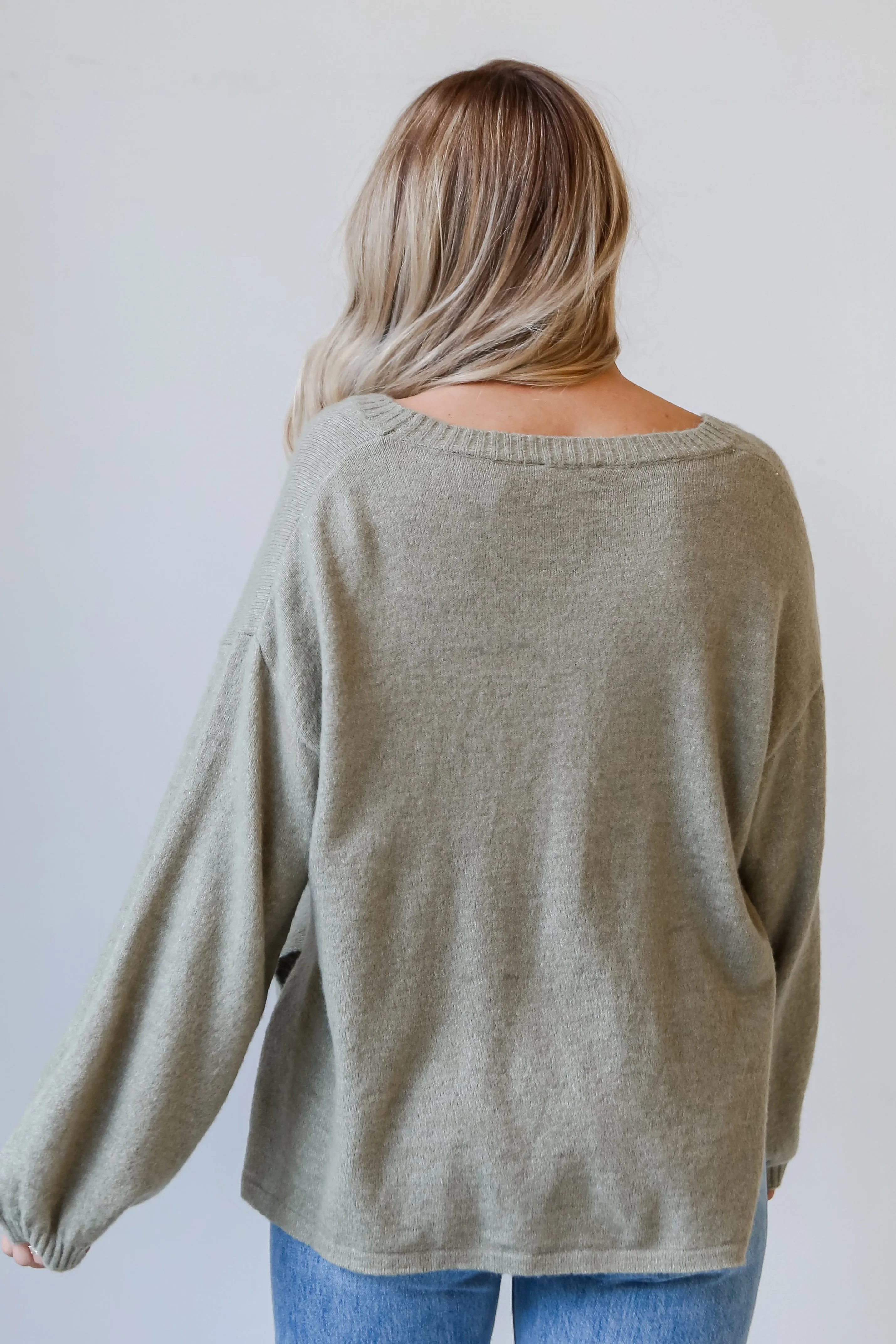 FINAL SALE - Warm Vibes Sage Oversized Sweater