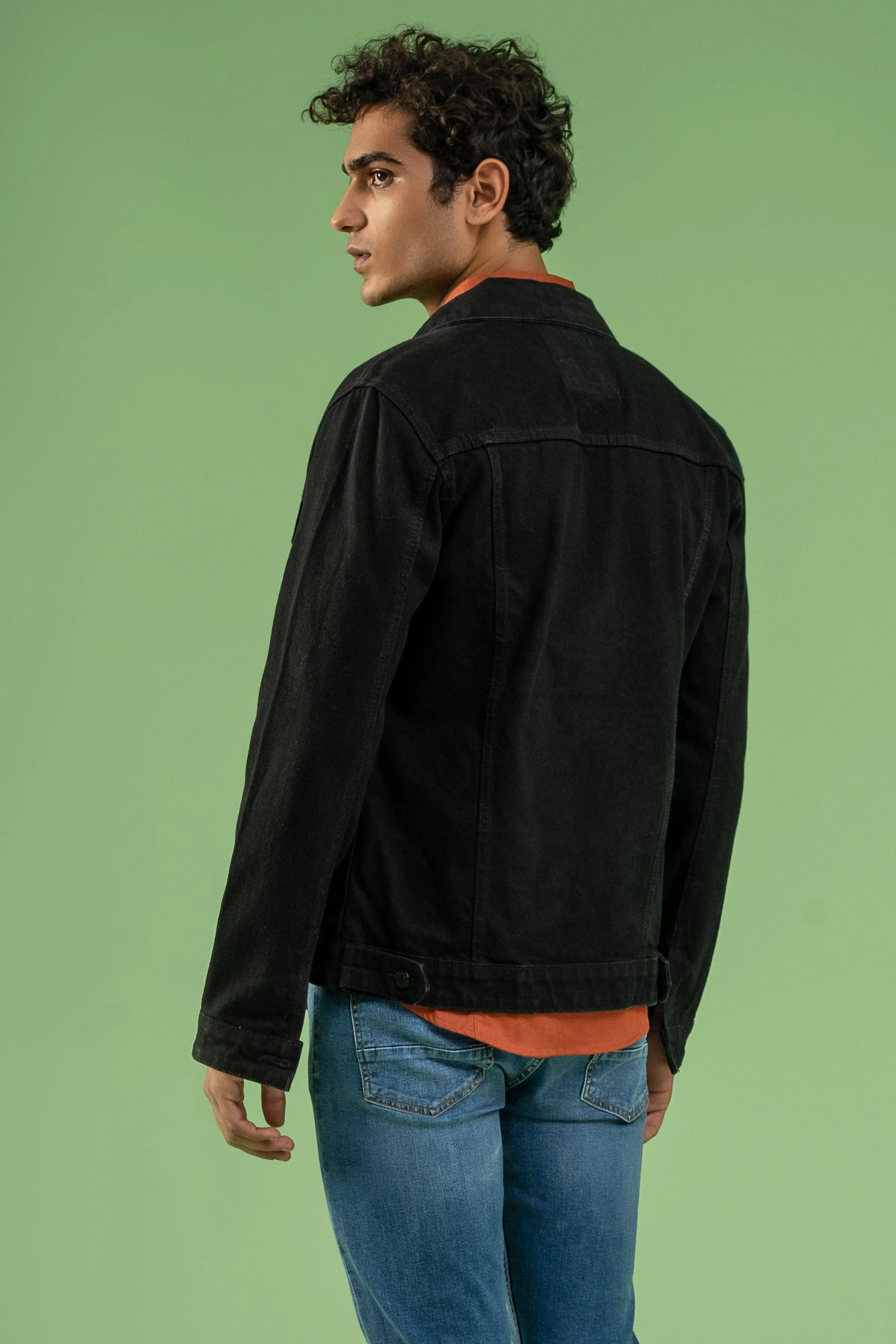 FULL SLEEVE DENIM JACKET DARK BLACK