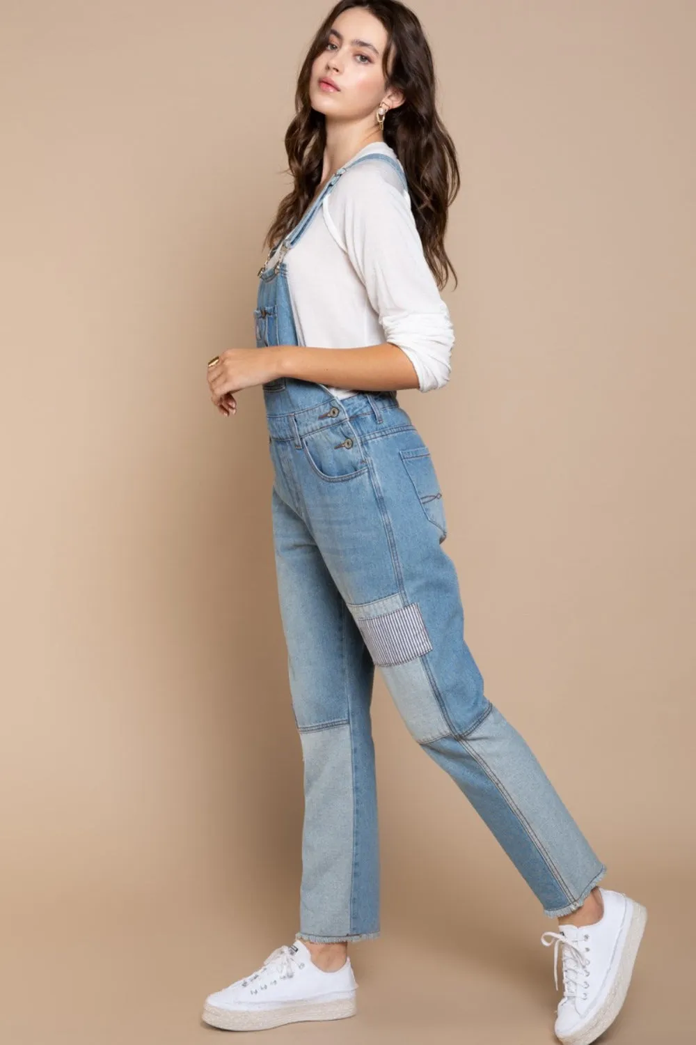 Gianna - Front Chest Zipper Slim Leg Denim Overalls - Exclusively Online