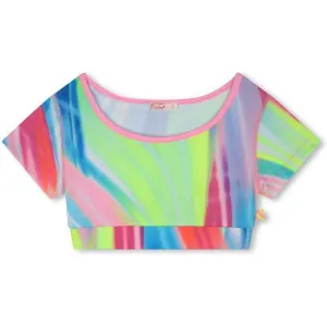 Girls Multi Colour Swirl Print Sport Crop Top