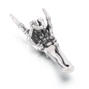 Gothic Ghost Claw Gesture Pendant - Trendy Stainless Steel Hip Hop Jewelry for Men