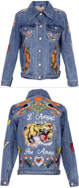 Heavily-Embroidered Denim Jacket